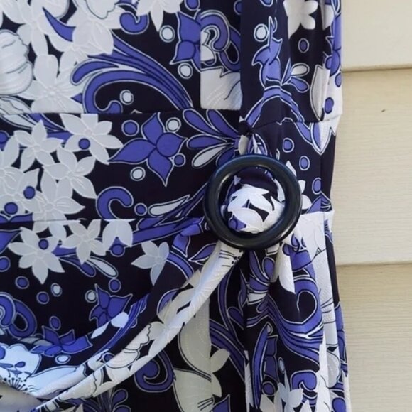 Perception New York Blue/ white woman's dress. Size L. Luxury Gift Summer Lightw - Picture 3 of 7